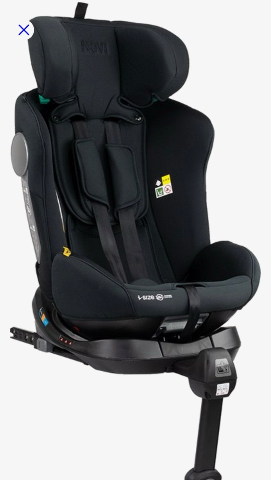 Novi Baby David 2.0 I-Size 360 draaibaar autostoel zwart, Kinderen en Baby's, Autostoeltjes, Gebruikt, 0 t/m 18 kg, Verstelbare rugleuning