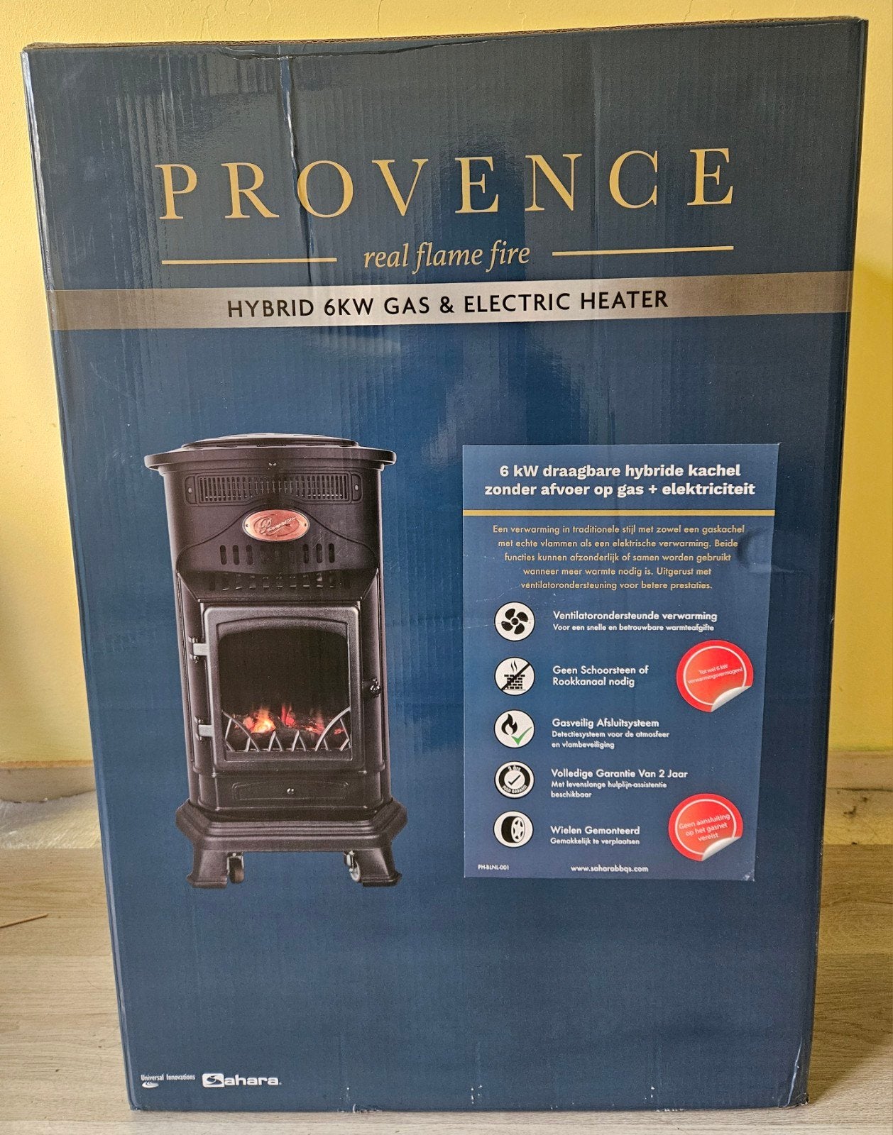 Provence Hybride 6KW Gas & Elektrische Kachel, Huis en Inrichting, Ophalen, Gas, Nieuw, Vrijstaand