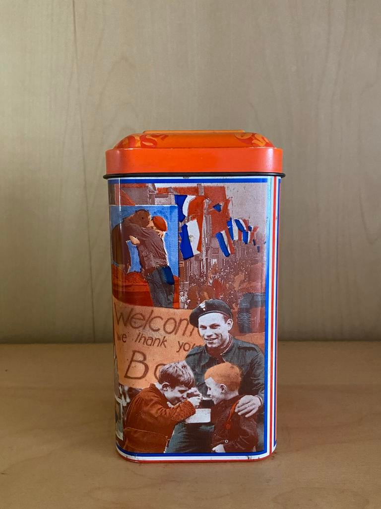 Vintage De Ruijter Oranje Hagel Blik - Bevrijding 1945-1995, Ophalen of Verzenden, Gebruikt, Overige, Overige merken