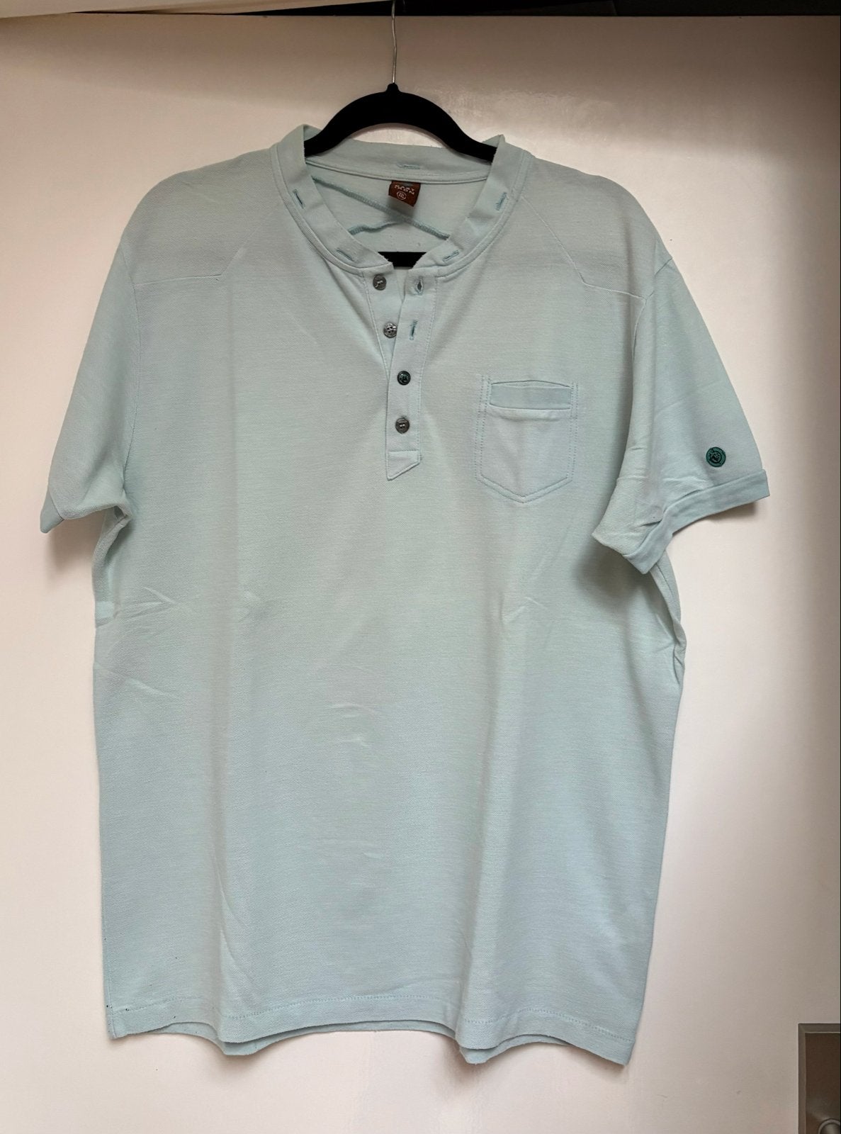 Cast Iron Henley Shirt Lichtblauw Maat XL, Verzenden, Gedragen, Maat 56/58 (XL), Blauw