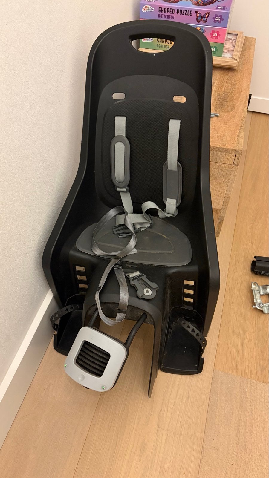 Fietszitje met bagagedrager voor fietsen zonder drager, Ophalen, Achterzitje, 9 t/m 18 kg, Gebruikt