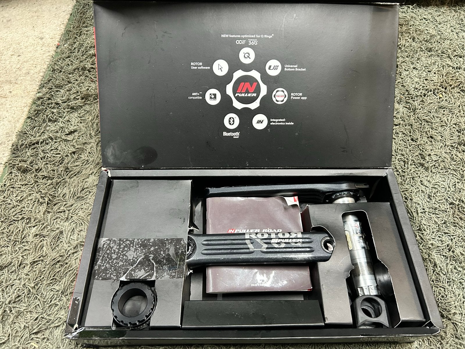 Rotor Inpower powermeter 175mm, Fietsen en Brommers, Fietsonderdelen, Crankstel of Pedalen, Gebruikt, Ophalen of Verzenden, Aluminium