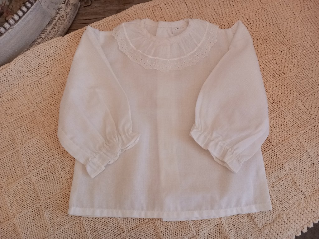 Vintage Frans  baby bloesje met kraagje  .ABSORBA., Ophalen of Verzenden, Kinderen
