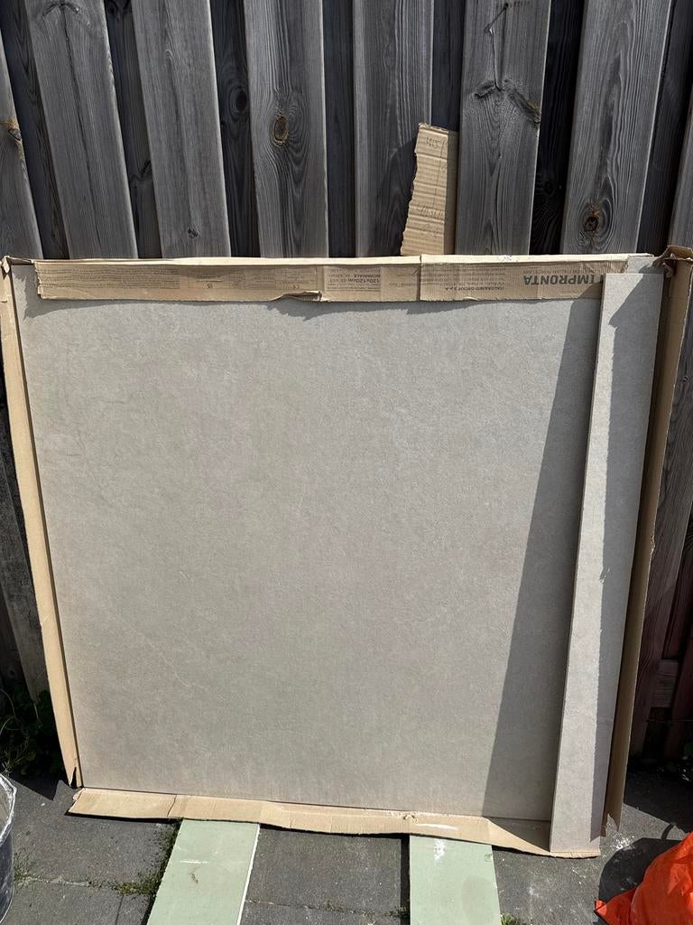 Limestone look tegels 120x120 beige - Nieuw in verpakking, 60 cm of meer, Keramiek, Nieuw, Ophalen of Verzenden