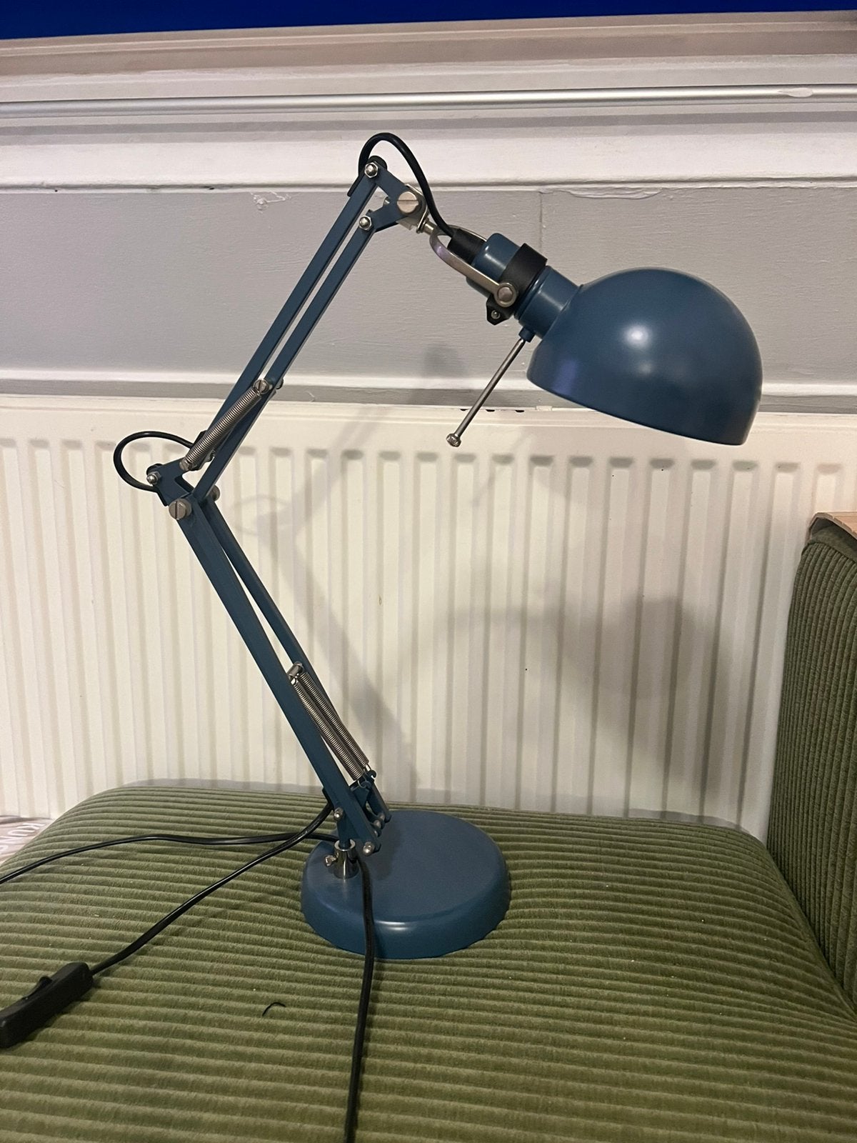 Ikea forså bureaulamp in blauw, Ophalen, Gebruikt, Minder dan 50 cm