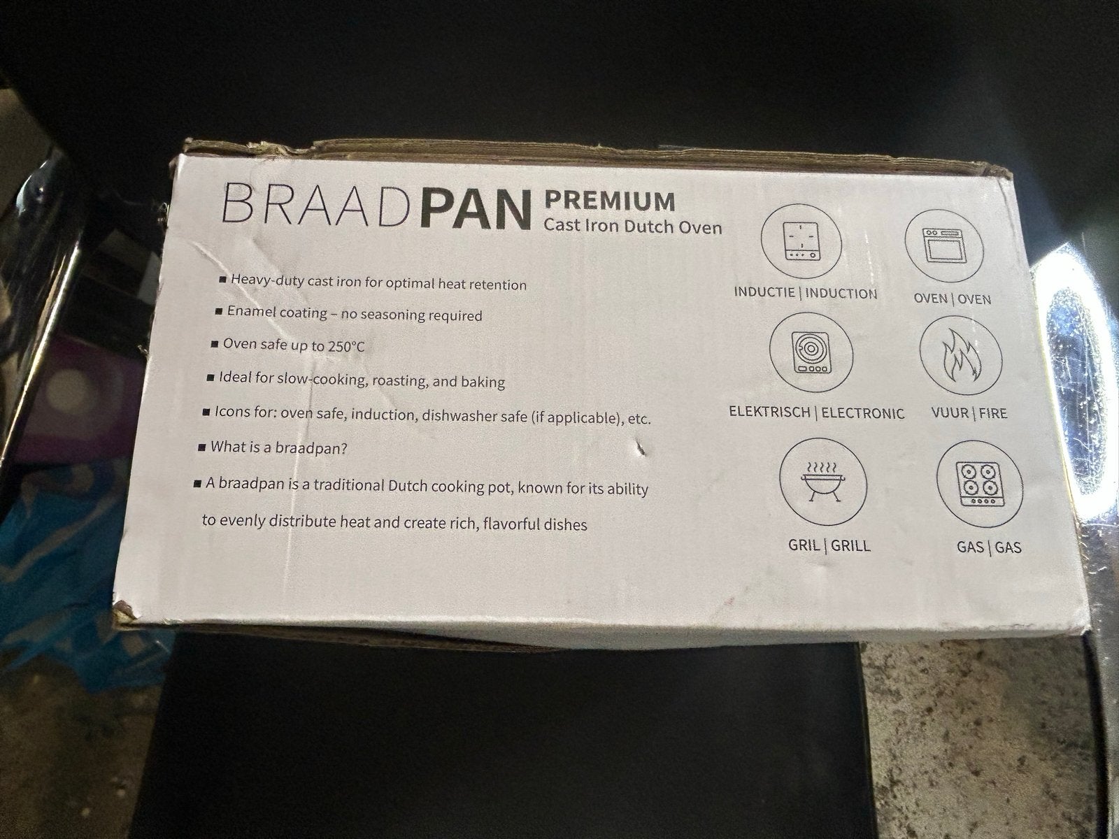 Nieuwe Premium Gietijzeren Braadpan, Ophalen, Antiaanbaklaag, Nieuw, Overige merken