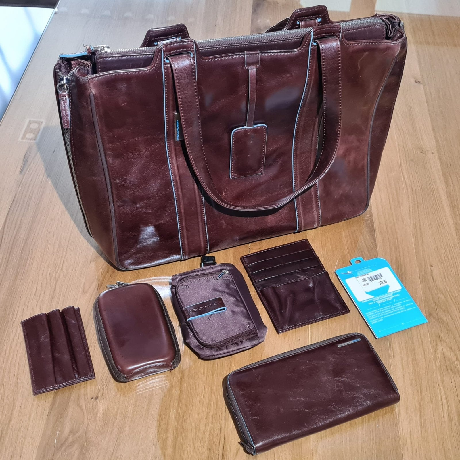 Iederen laptoptas Piquadro + bijpassende portemonnee, Computers en Software, Laptoptassen, Ophalen, Gebruikt, Rood, Aktetas
