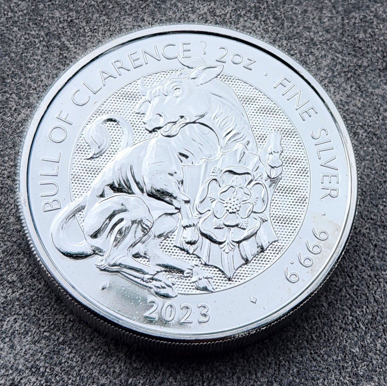 2 oz Tudor Beast Bull of Clarence 2023 zilver in capsule, Ophalen of Verzenden, Zilver