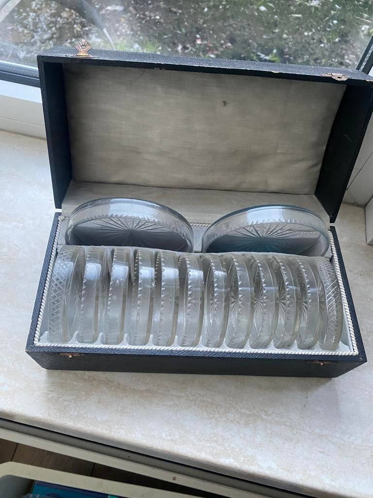 Onderzetters complete set voor glazen en ook voor een fles, Antiek en Kunst, Ophalen