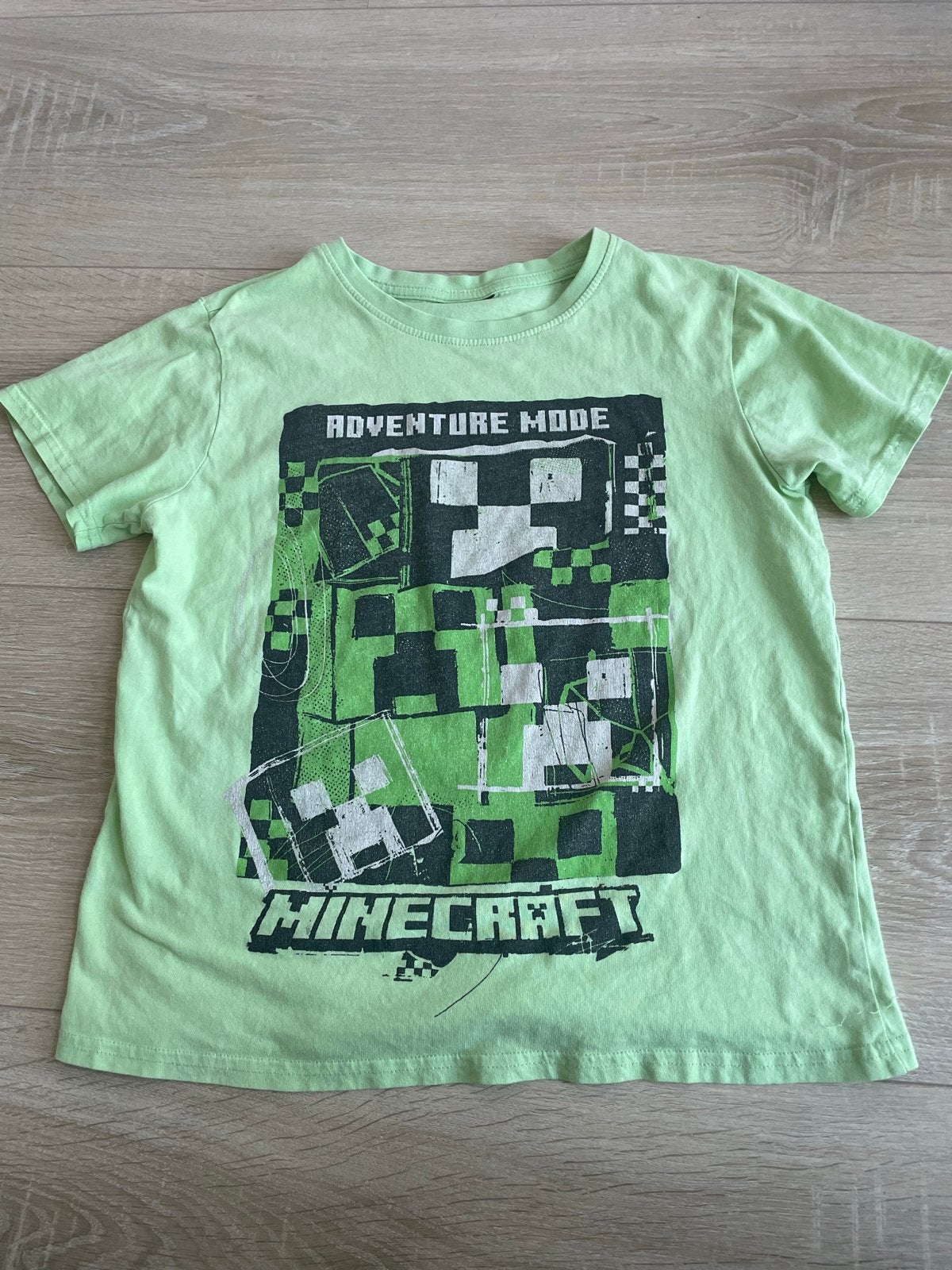 Minecraft T-shirt 'Adventure Mode' - Lichtgroen, Kinderen en Baby's, Kinderkleding | Maat 140, Ophalen of Verzenden, Gebruikt