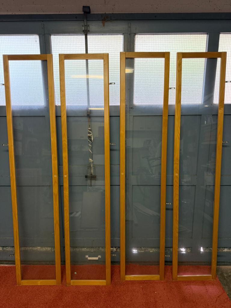 IKEA Billy 4 kastdeuren, eiken, met glas, Ophalen, Gebruikt, 50 tot 100 cm, Glas