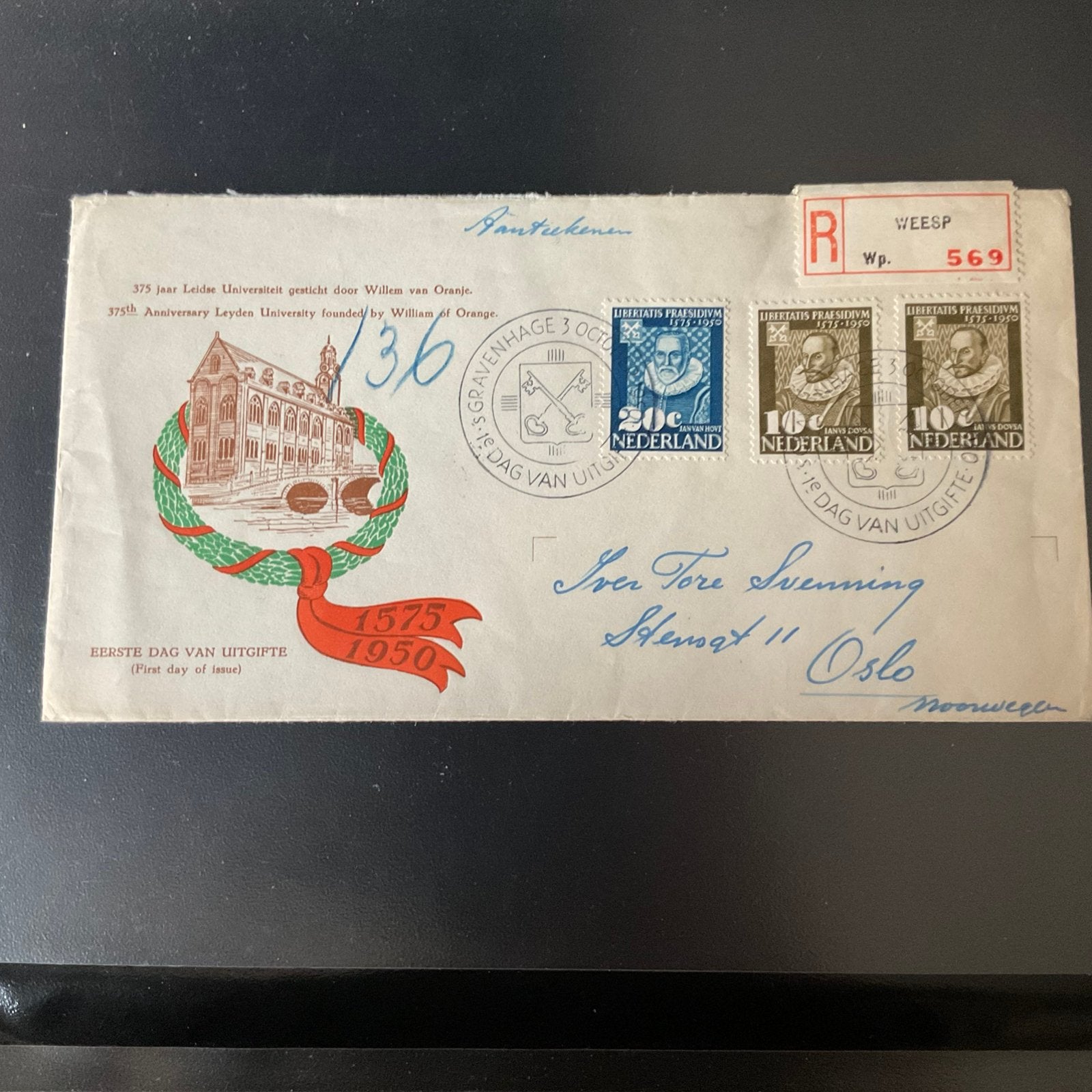 FDC - NL. E3  beschreven met bovenzijde geopend, Ophalen of Verzenden, Nederland