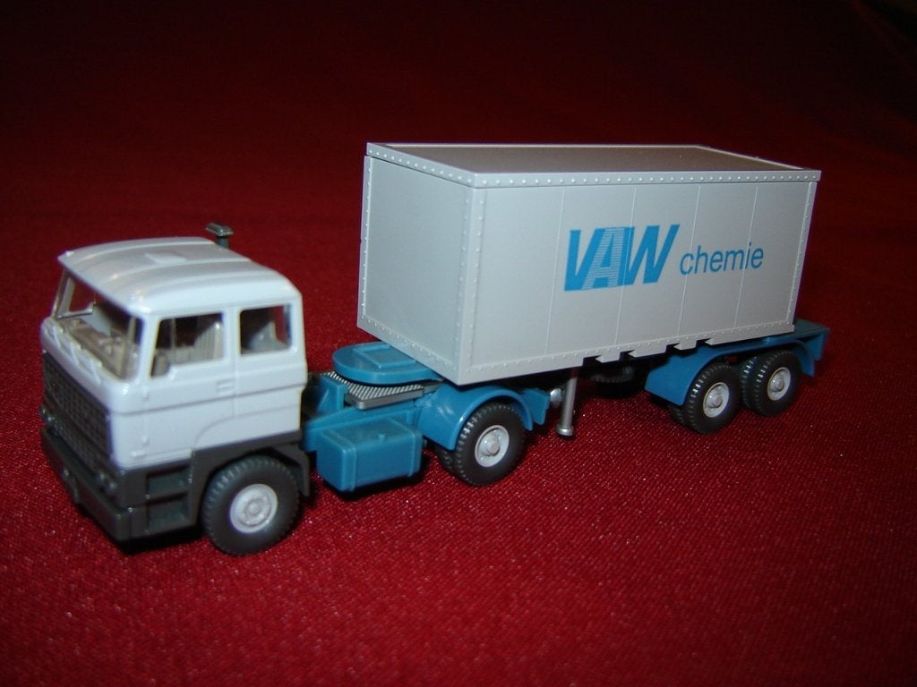 DAF 3300 trekker met container oplegger VAW Chemie - 1:87, Ophalen of Verzenden, Zo goed als nieuw, Bus of Vrachtwagen, Wiking
