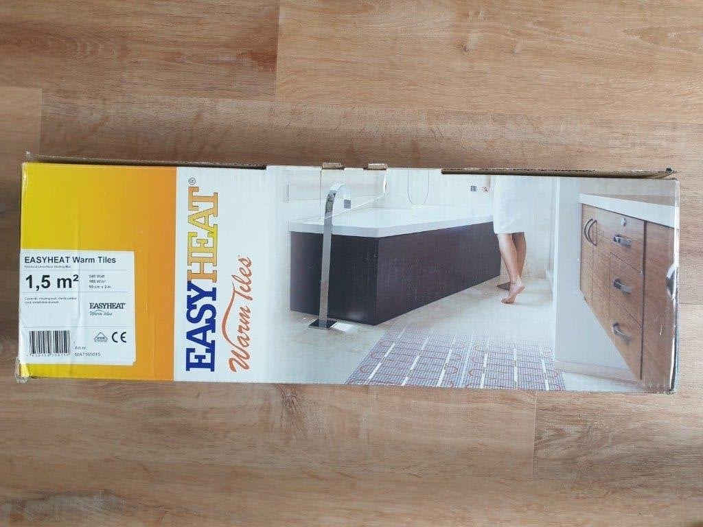 Easyheat elektrische vloerverwarming 1,5m2 +evt. thermostaat, Ophalen of Verzenden, Nieuw, Kabel of Snoer