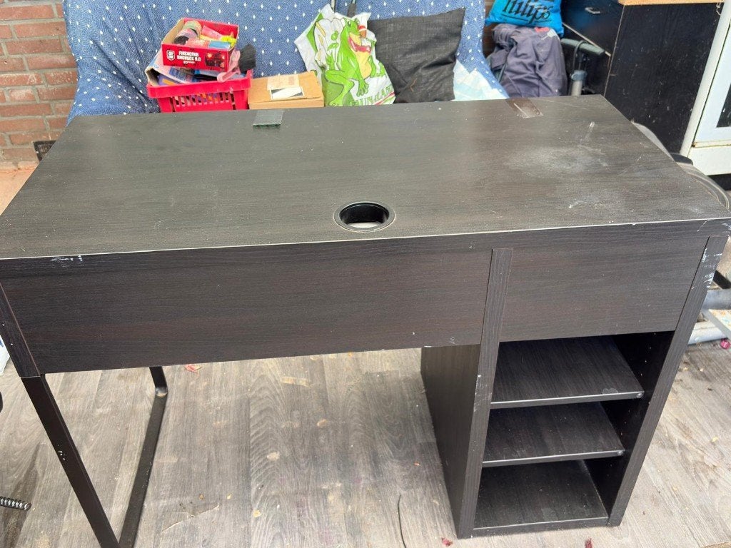 Computertafel, Ophalen, Zwart, Gebruikt, Hout