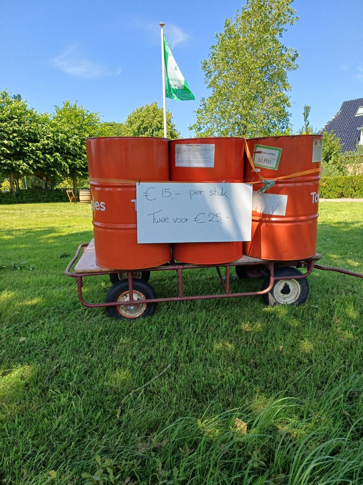Olie vaten, Ophalen