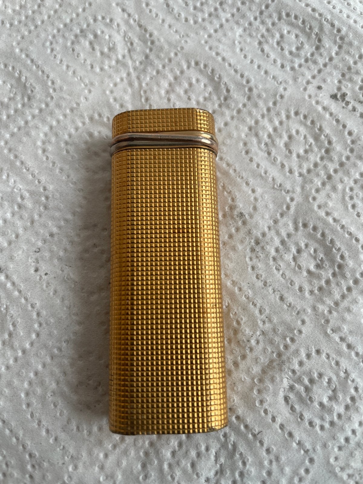 Vintage vergulde Cartier aansteker , gebruikt, Verzamelen, Rookartikelen, Aanstekers en Luciferdoosjes, Ophalen of Verzenden, Gebruikt