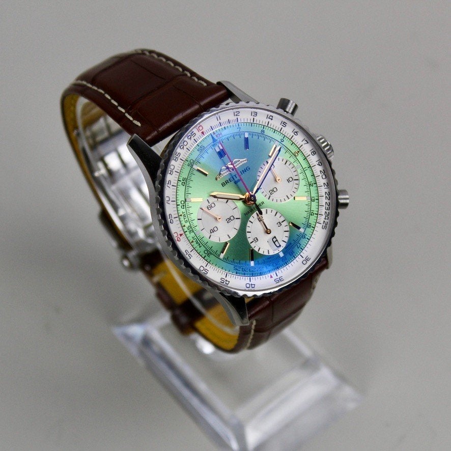 Breitling Navitimer - AB0139, Leer, Staal, Breitling, Polshorloge