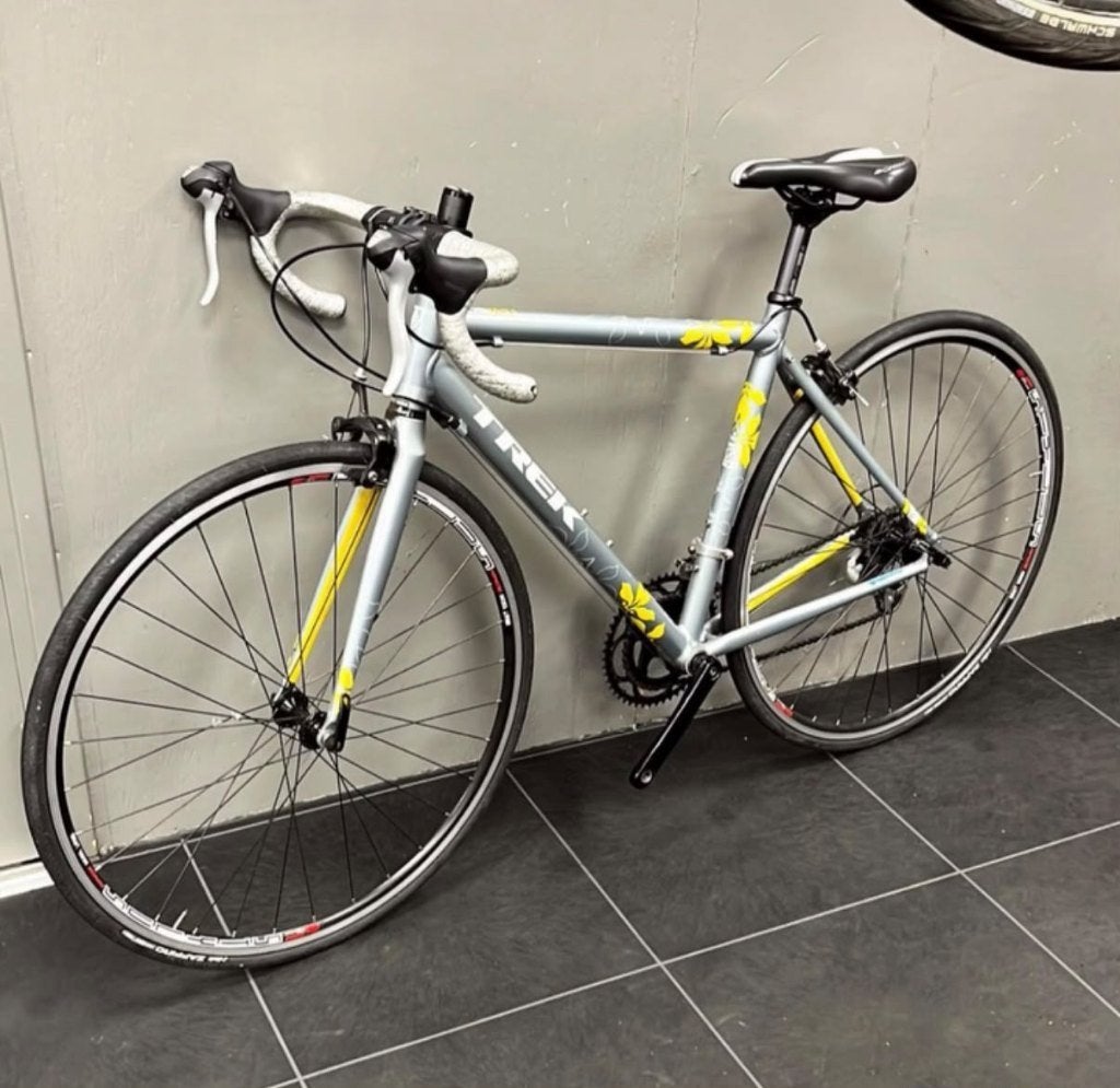 Trek dames racefiets, incl. klikpedalen, 28 inch, Gebruikt, Velgrem, Aluminium