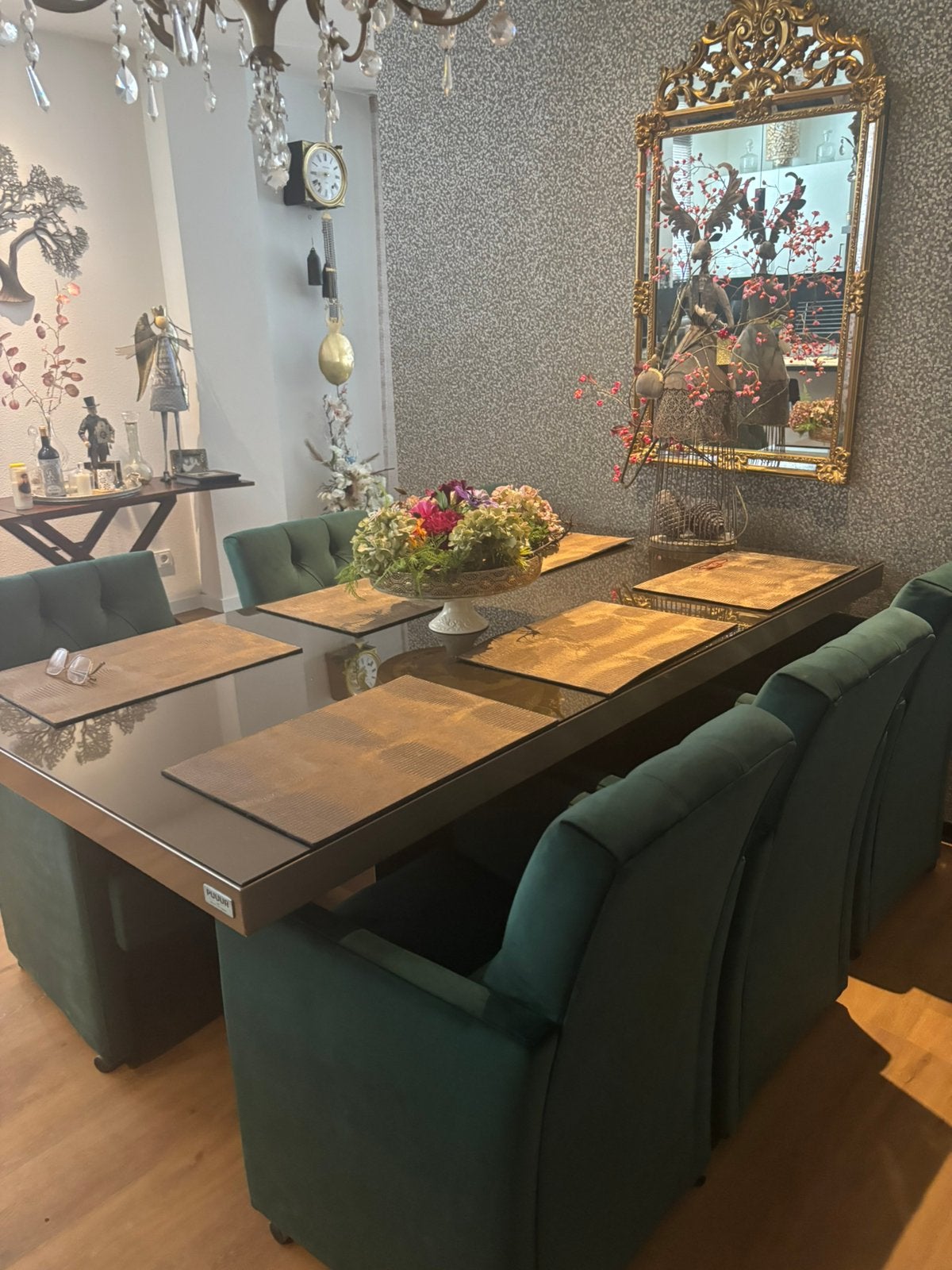 Eetkamer eettafel met stoelen, Ophalen, Zo goed als nieuw, 4 tot 6 stoelen