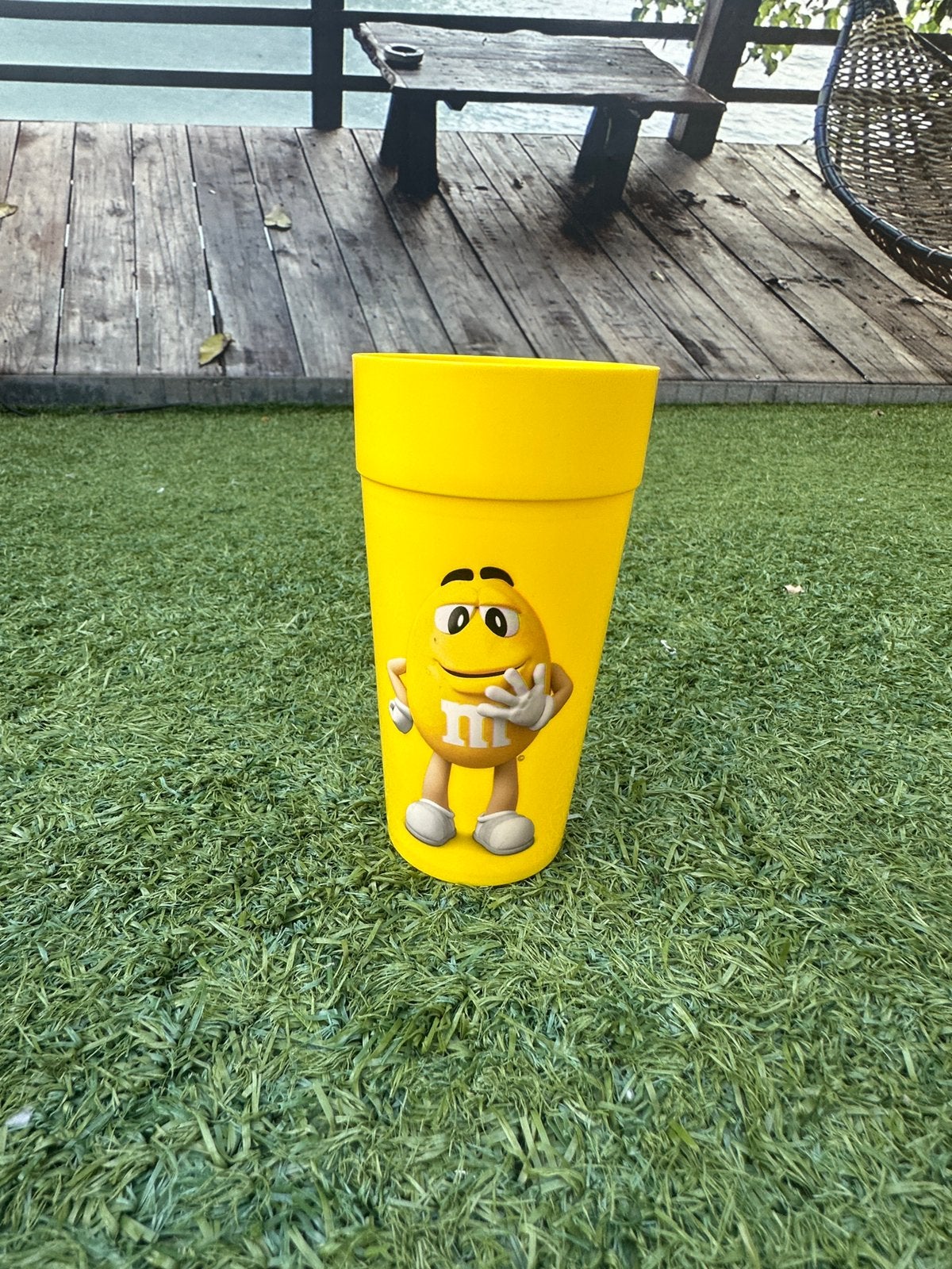 Gele M&M's beker / gobelet van kunststof, Ophalen, Glas of Glazen, Kunststof, Overige merken