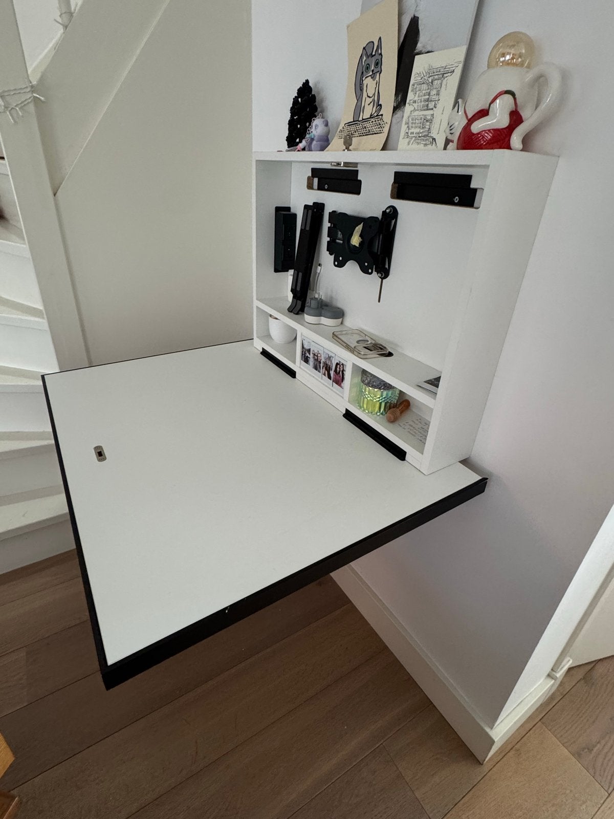 Pith & Stem Droptop desk. Wall mounted foldable desk, Ophalen, Gebruikt, Hout, Computerbureau