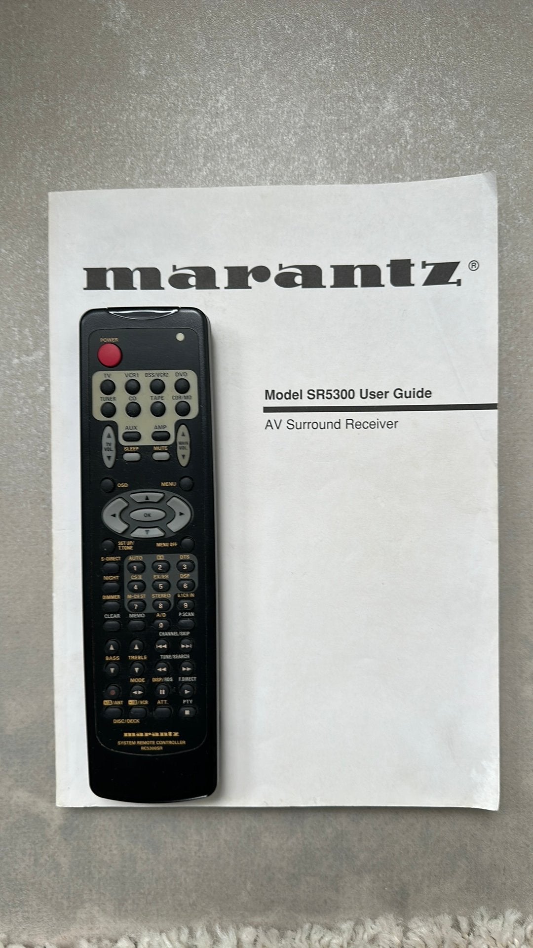 Marantz RC5300SR Afstandsbediening en Handleiding, Ophalen of Verzenden, Gebruikt, Origineel, Receiver of Versterker