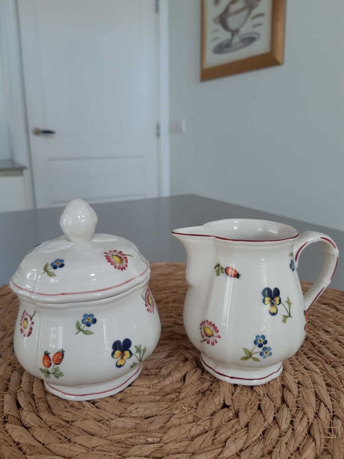 Suikerpot en Melkkannetje Villeroy en Boch Petite Fleur, Overige typen, Ophalen of Verzenden, Zo goed als nieuw, Overige stijlen