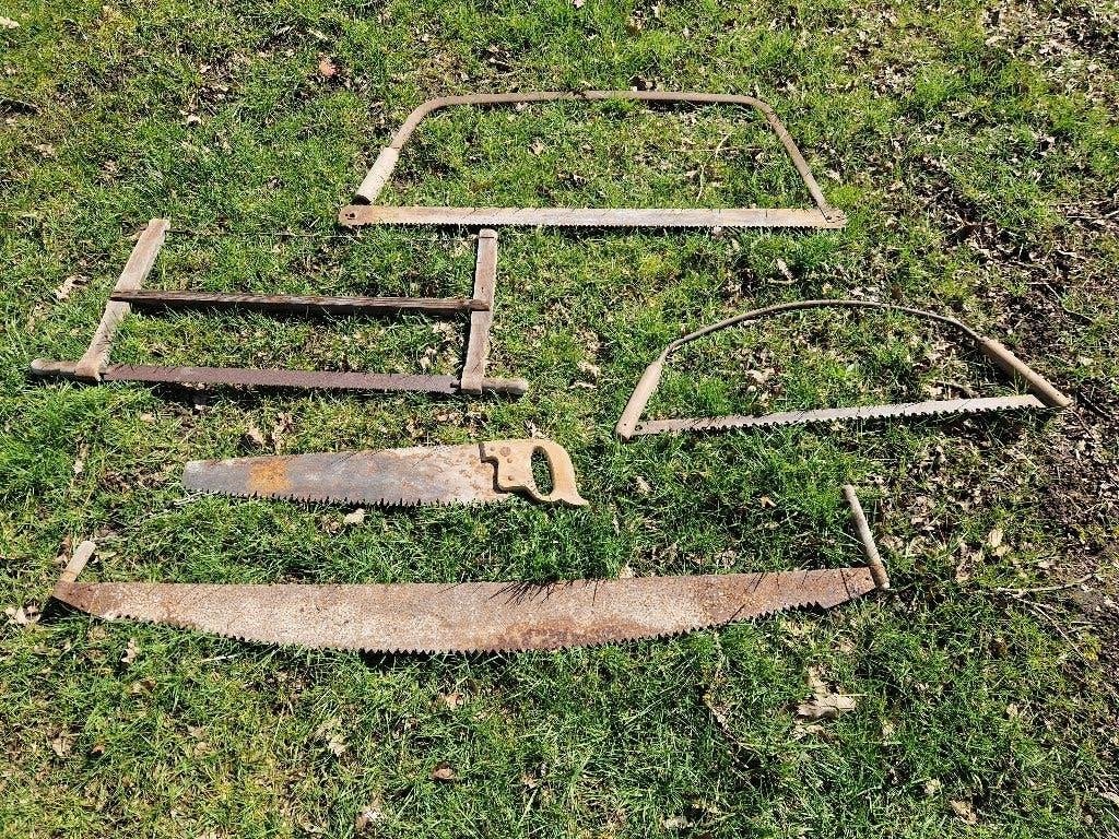 Antiek zaaggereedschap afkomstig uit oude Duitse smederij, Ophalen of Verzenden