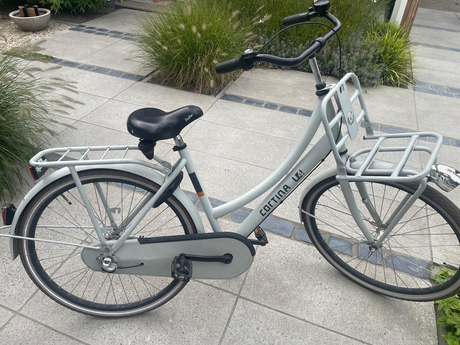 Grijze Cortina fiets, 26 inch, Terugtraprem, Gebruikt, Versnellingen, Ophalen