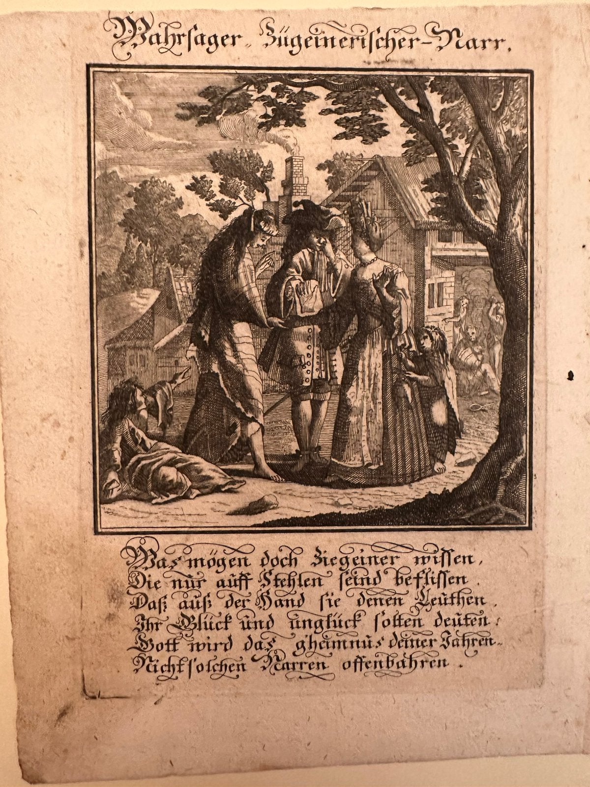 De Waarzegger- of Zigeunerige Nar, Originele Ets, Ca. 1760, Ophalen of Verzenden