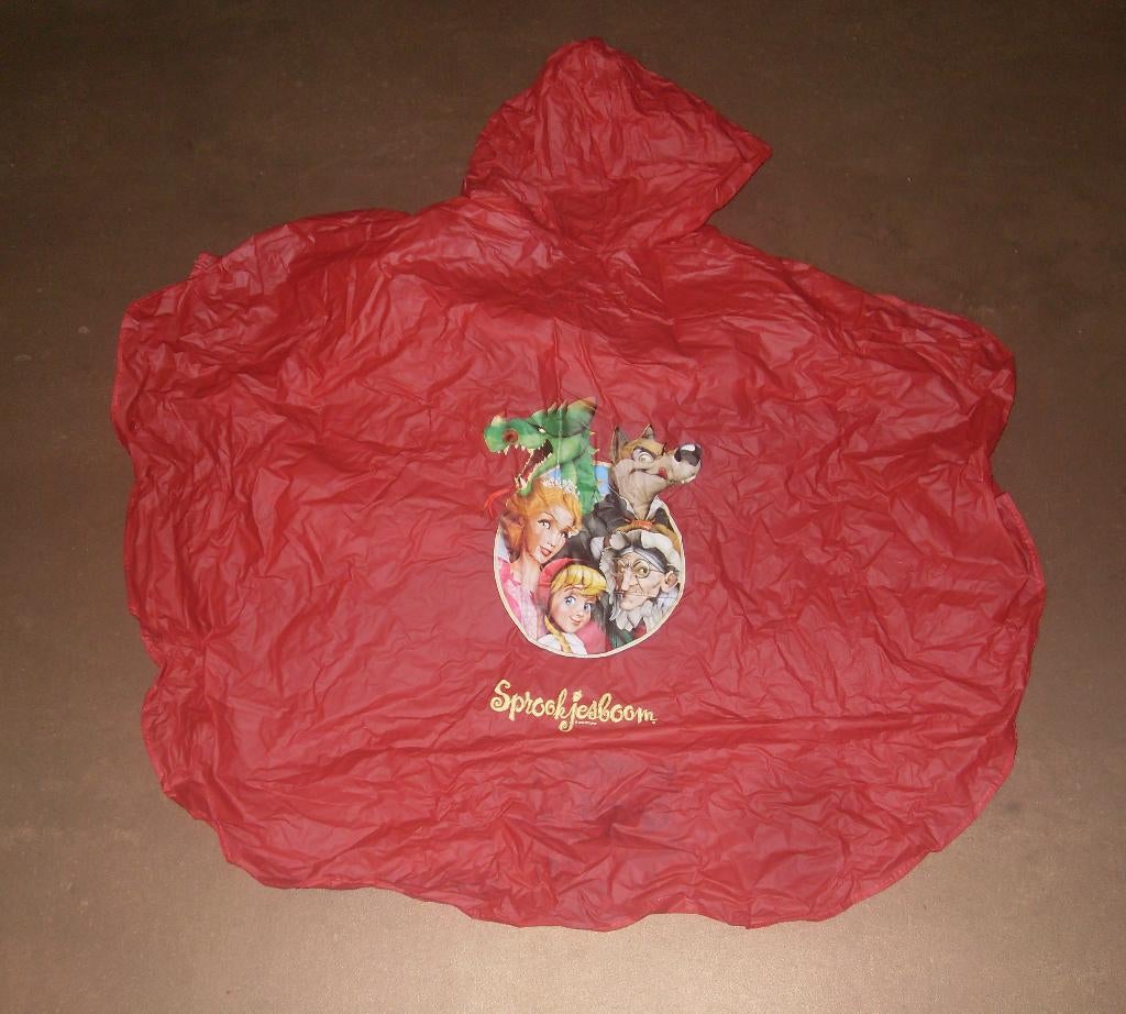 regenponcho rood / poncho Efteling / sprookjesboom, Ophalen of Verzenden, Zo goed als nieuw, Kleding