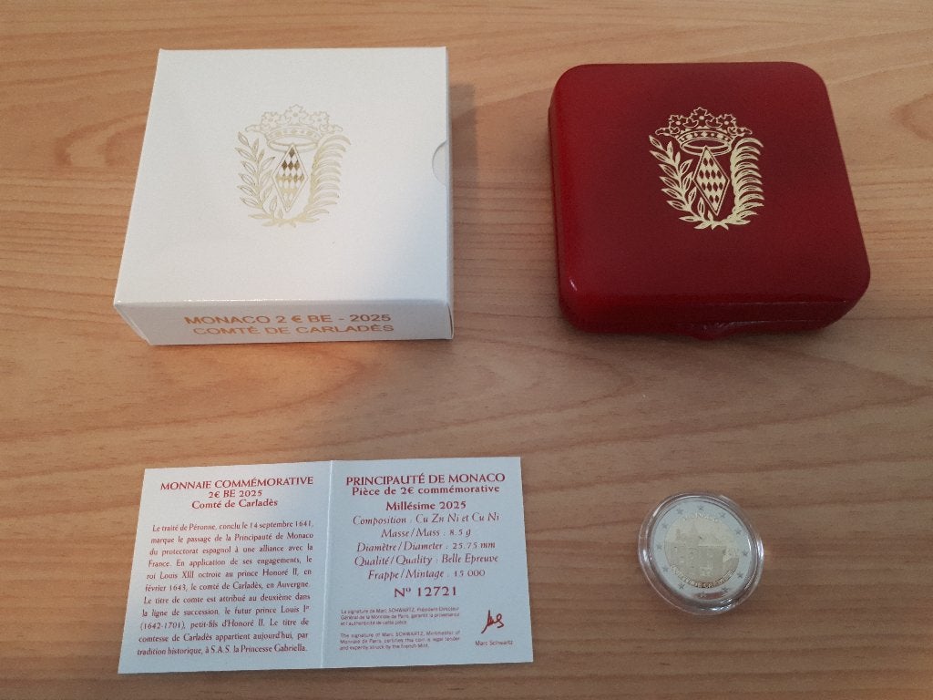 2 Euro Monaco 2025 - Proof, Ophalen of Verzenden, Monaco, 2 euro, Losse munt