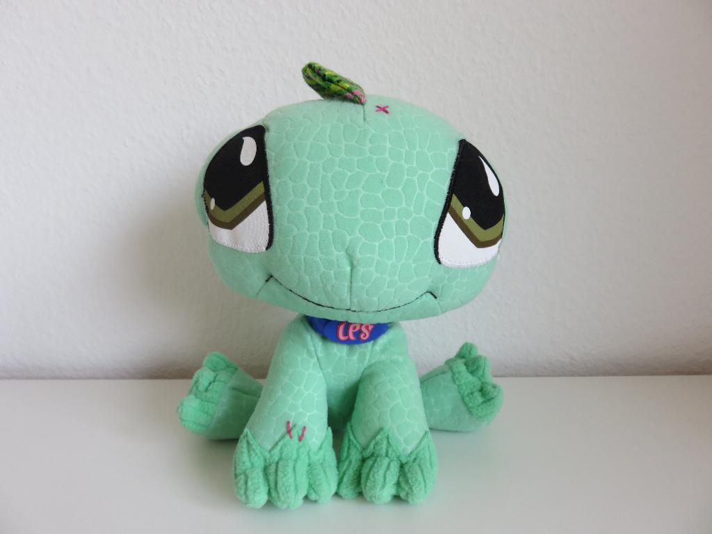 Littlest Petshop Knuffel Hagedis Leguaan (Pet Shop) DINO, Groen, Overige merken, Ophalen of Verzenden, Zo goed als nieuw