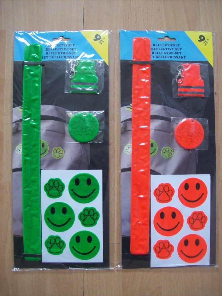 Veiligheids set 9 delig reflecterende sticker groen / oranje, Ophalen of Verzenden, Nieuw