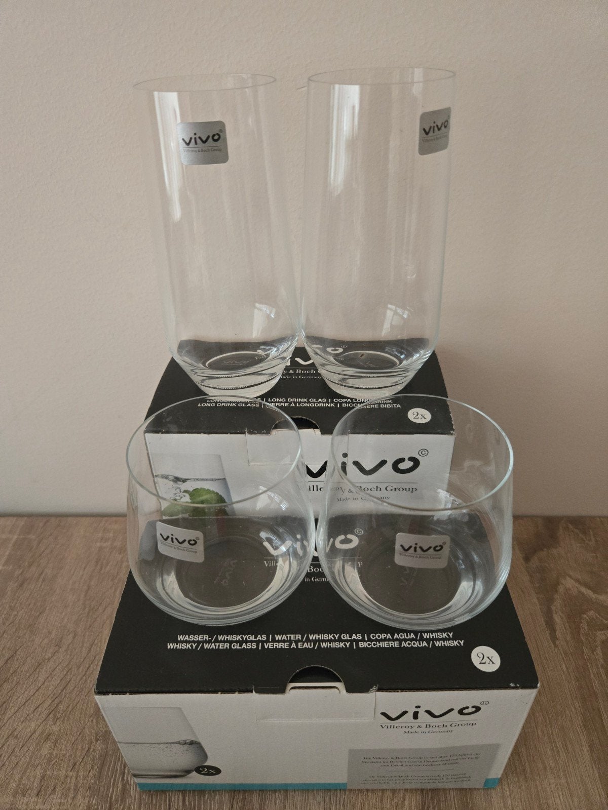 Vivo Villeroy & Boch Glazen Set: Longdrink & Whisky Glazen, Huis en Inrichting, Glas of Glazen, Vivo, Nieuw, Ophalen of Verzenden
