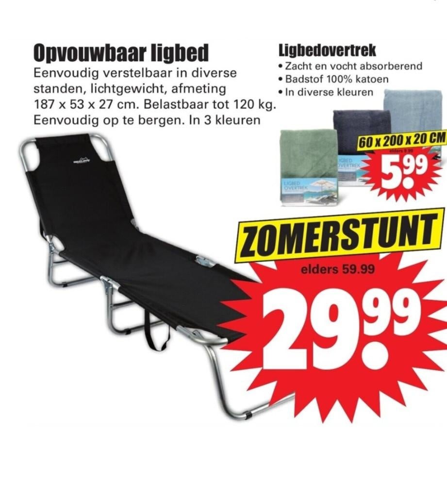 Ligstoel nieuw in verpakking. Vaste prijs, Ophalen of Verzenden, Nieuw, Aluminium