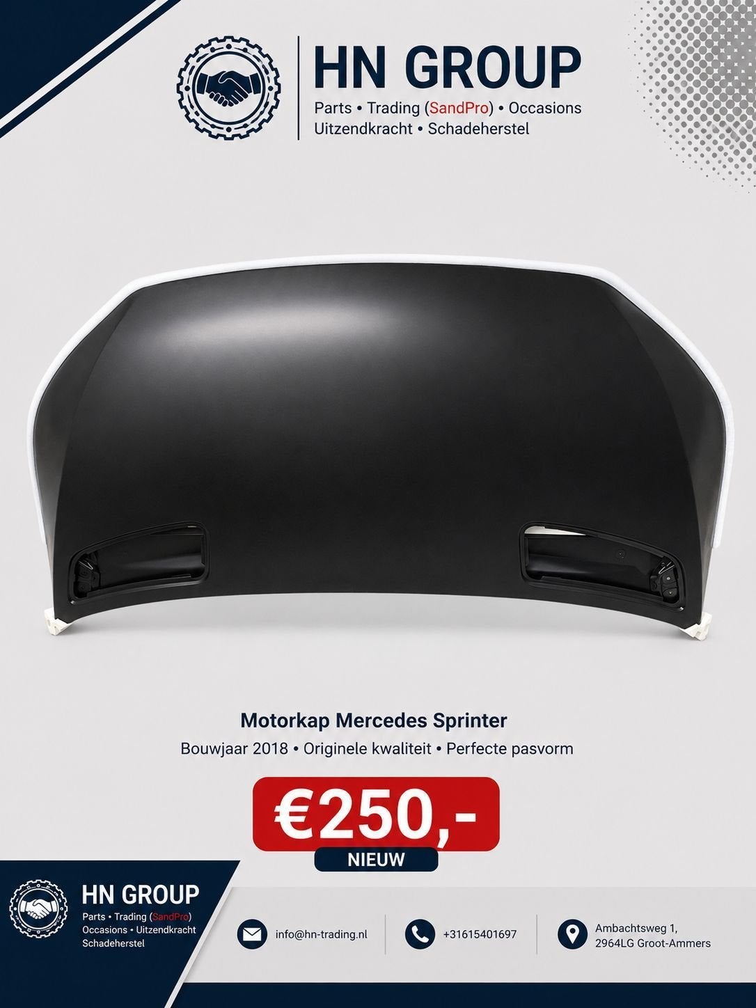 Motorkap Mercedes Sprinter 2018 nieuw, Auto-onderdelen, -, Nieuw, Ophalen of Verzenden, -
