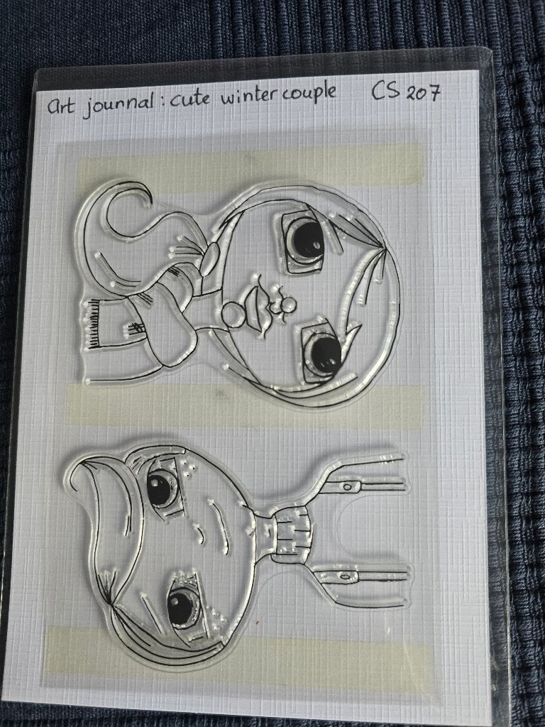 elisabeth craft design, art journal CS207 cute wintercouple, Ophalen of Verzenden, Nieuw, Clearstamp
