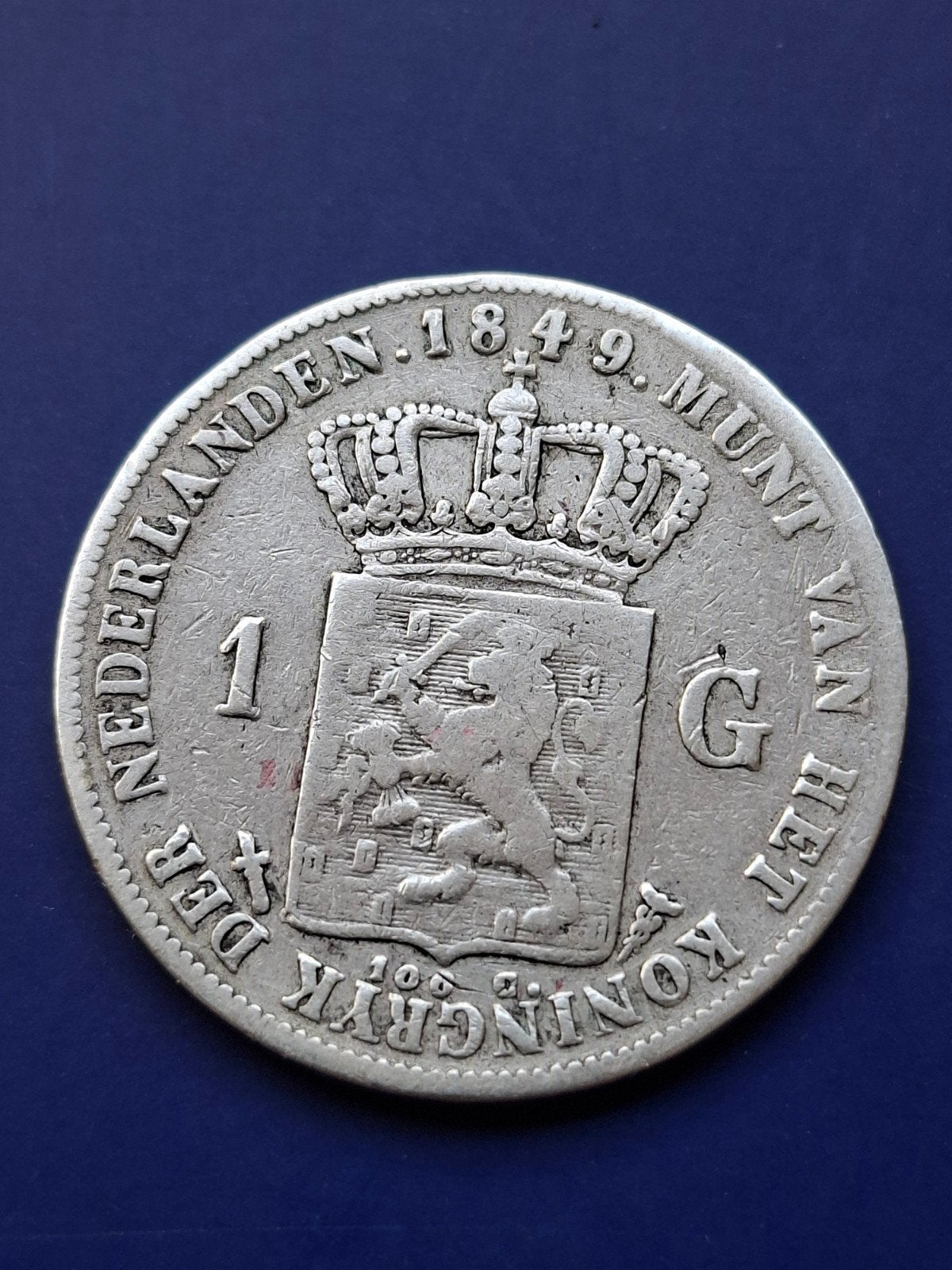 Zilveren 1 Gulden Koning Willem II 1849, Postzegels en Munten, Munten | Nederland, Ophalen of Verzenden, Koning Willem II, 1 gulden