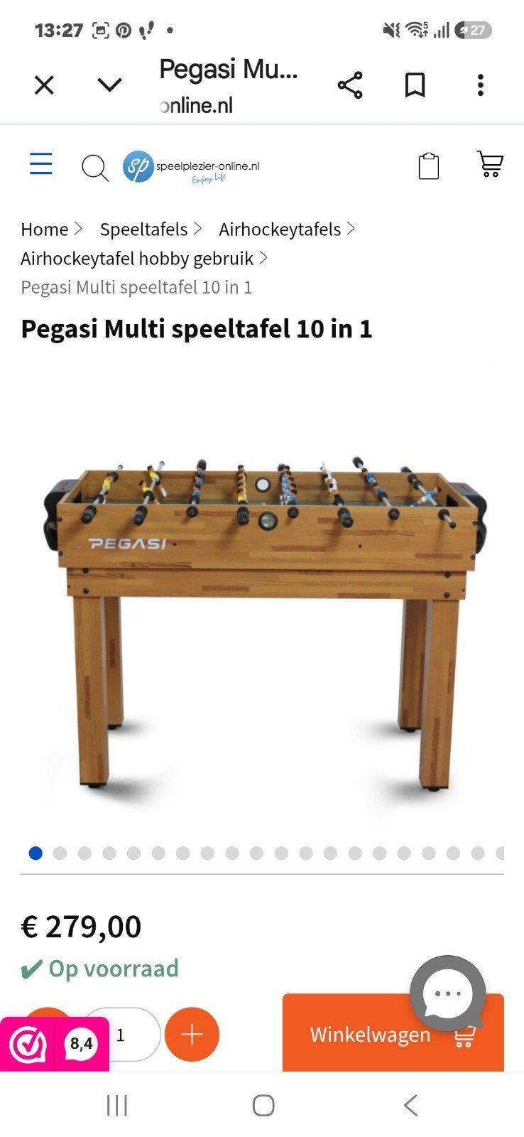 Pegasi Multi Speeltafel 10-in-1, Ophalen, Gebruikt