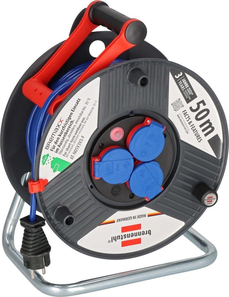 Kabelhaspel 50 meter 3V IP44 3x1,5mm², Verzenden, Nieuw