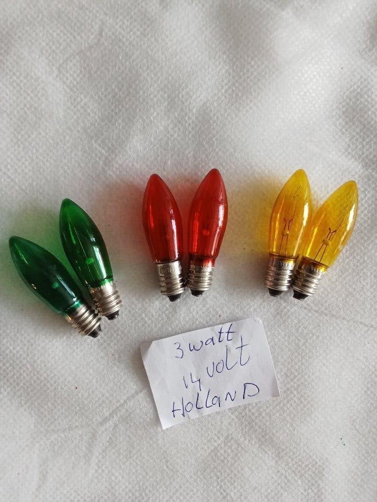 te koop oude kerstlampjes 3 watt 14 volt gemerkt Holland, Diversen, Kerst, Ophalen of Verzenden, Gebruikt