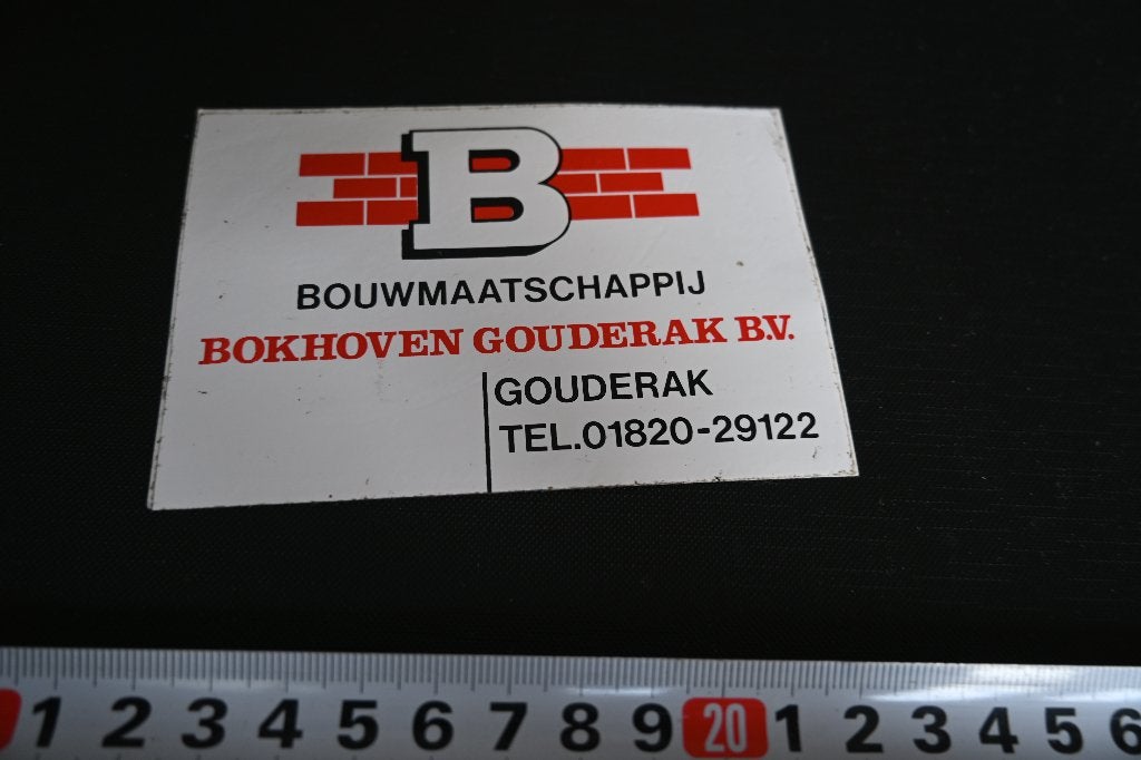 sticker Gouderak Bouwmaaschappij BOKHOVEN GOUDENRAK BV, Ophalen, Zo goed als nieuw