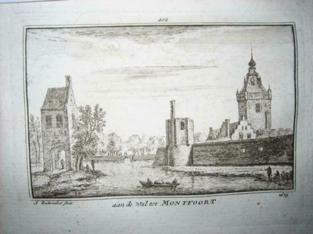 202  Montfoort aan de wal  Kopergravure 18e Eeuw, Ophalen of Verzenden