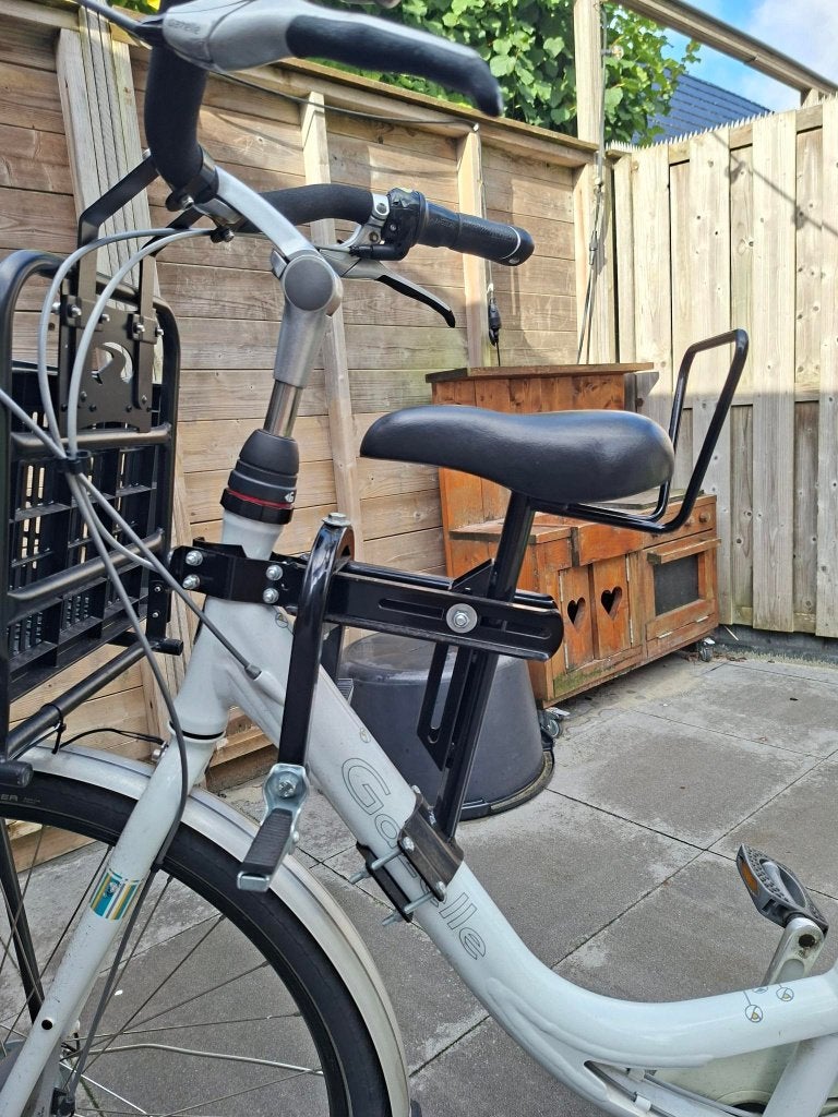 Zadel op Stang Model 4 - kinderzitje damesfiets, Zadel op stang 4, Voetsteuntjes, Voorzitje, Ophalen of Verzenden