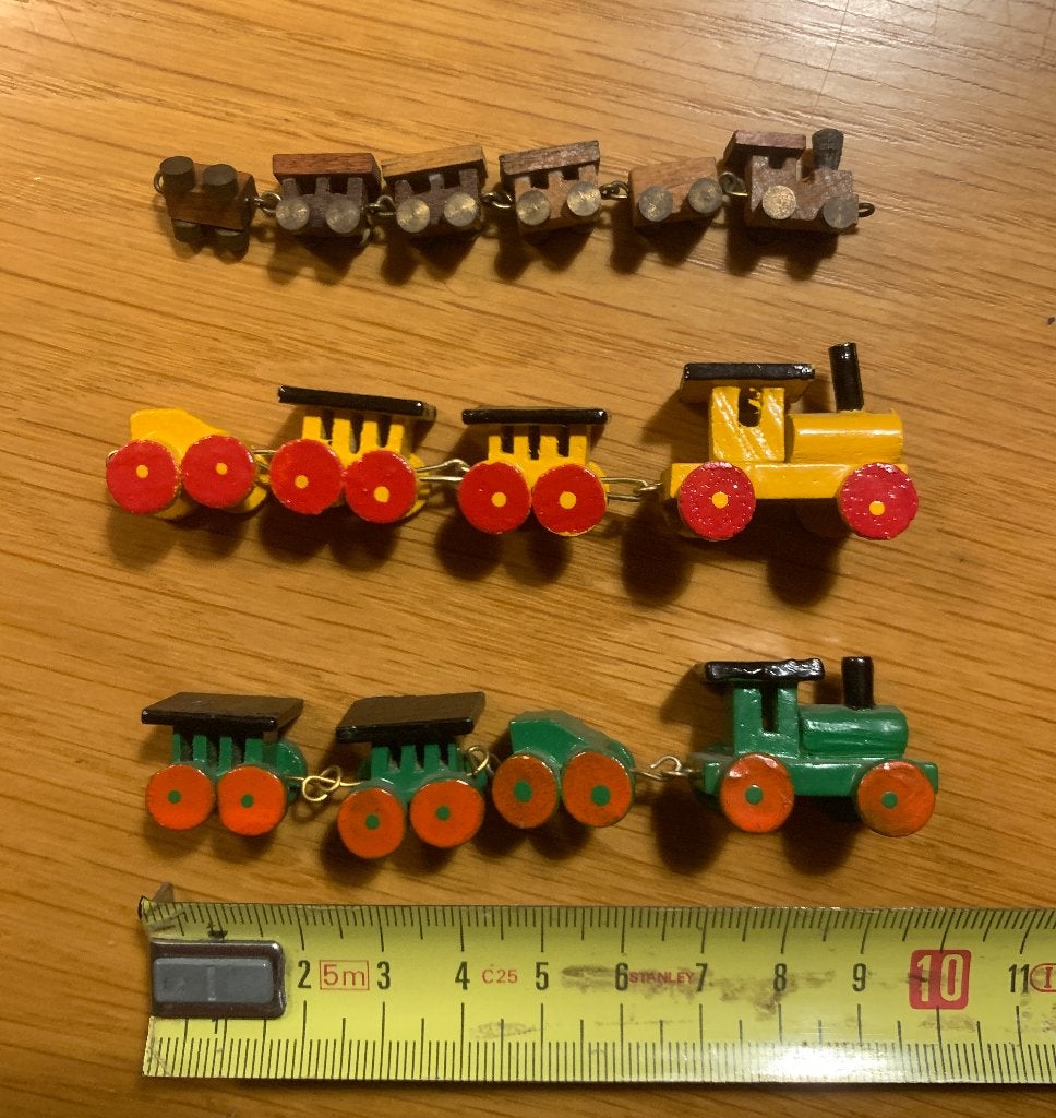 Miniatuur Houten Treintjes lok met wagonnetjes klein