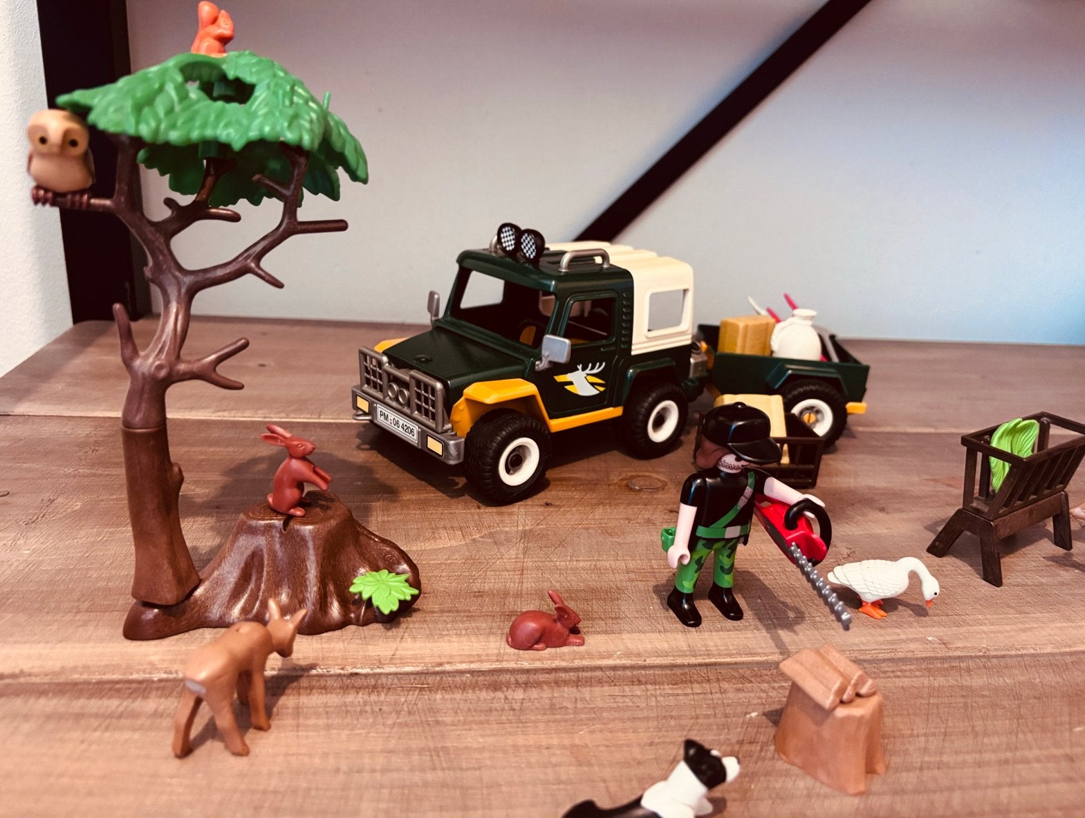 Playmobil Boswachter met terreinwagen en dieren, Kinderen en Baby's, Gebruikt, Complete set, Overige typen, Ophalen of Verzenden