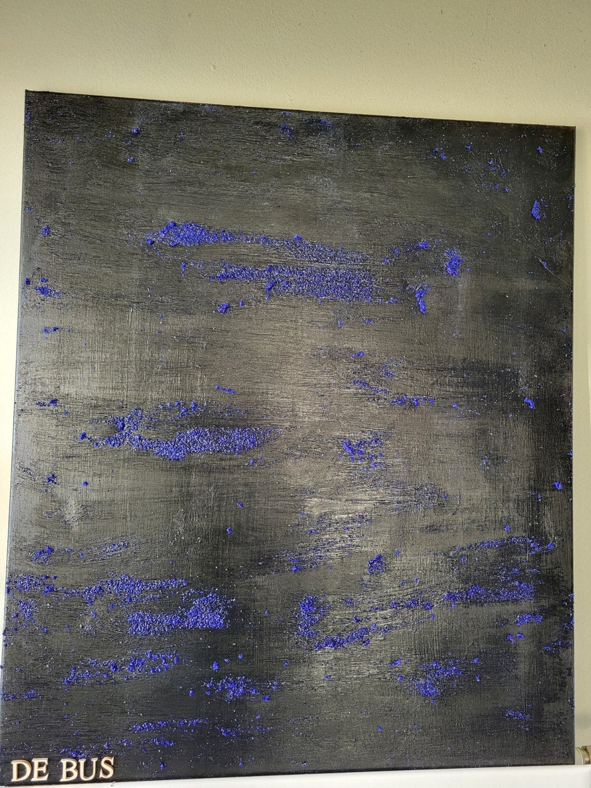 Abstract Schilderij "Hommage aan Yves Klein" - DE BUS 2020, Antiek en Kunst, Ophalen