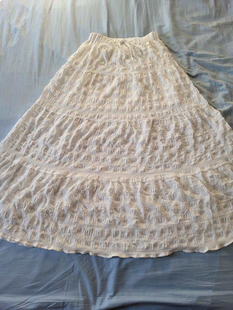 Nieuwe Witte Boho Chic Maxi Rok A-lijn Maat S, Kleding | Dames, Rokken, Wit, Nieuw, Ophalen of Verzenden, Maat 36 (S)